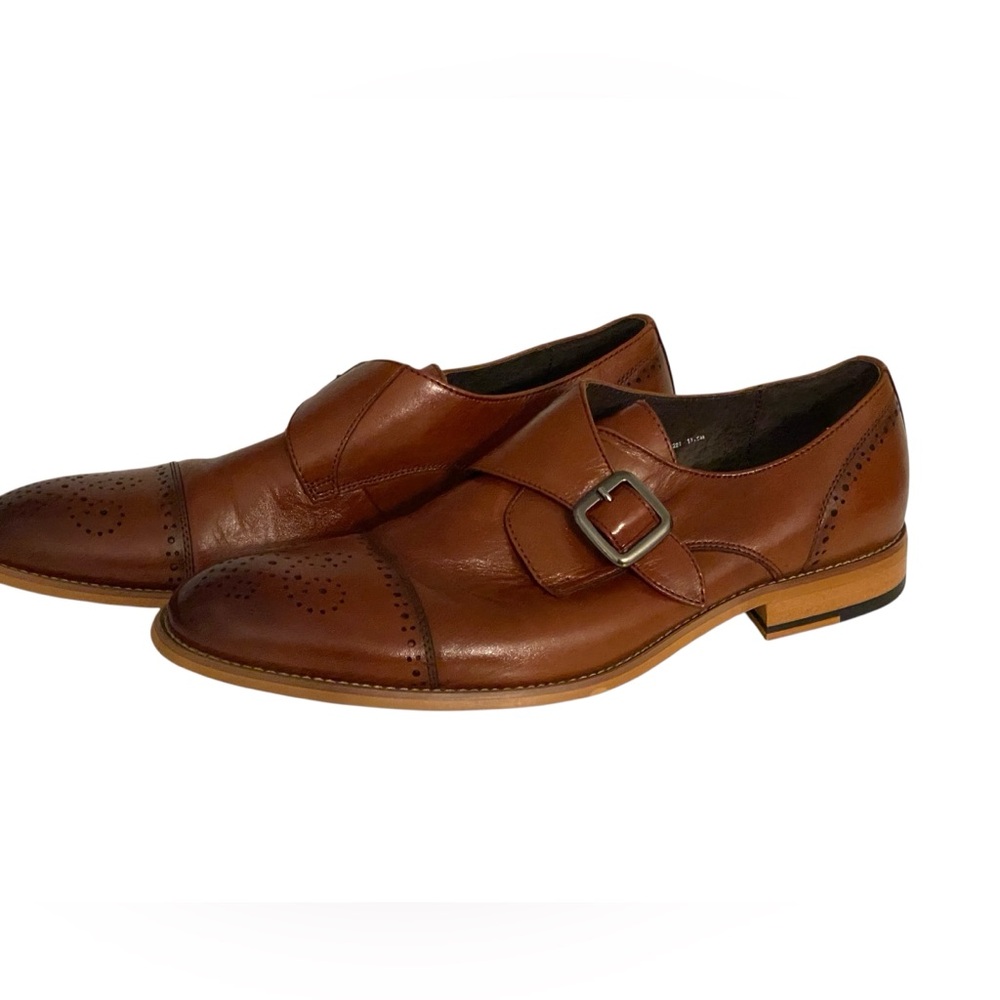 Stacy Adam’s Duncan Men's Cognac Leather Dress Shoes 11.5 EUC